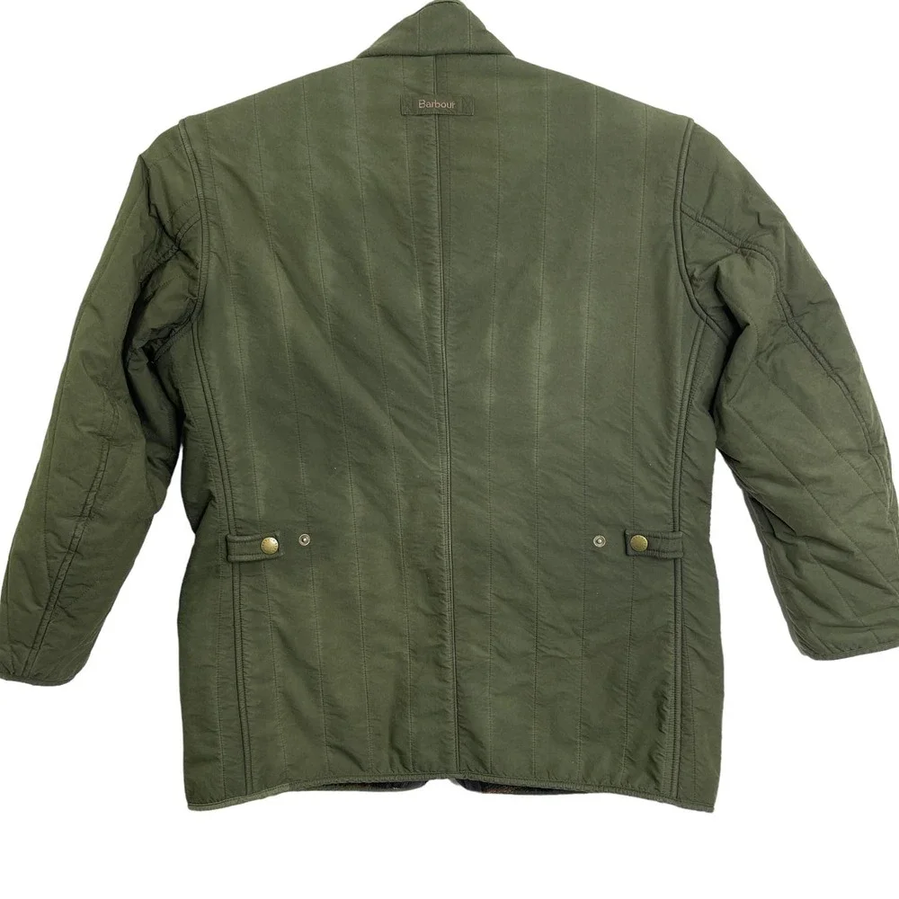 Barbour Mens Quilted Lined Barn Chore Utility Quilted Jacket Green Size XL_6